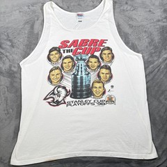 Vintage 1998 Buffalo Sabres Tank Top Mens 2XL White Hockey Stanley Cup Playoffs