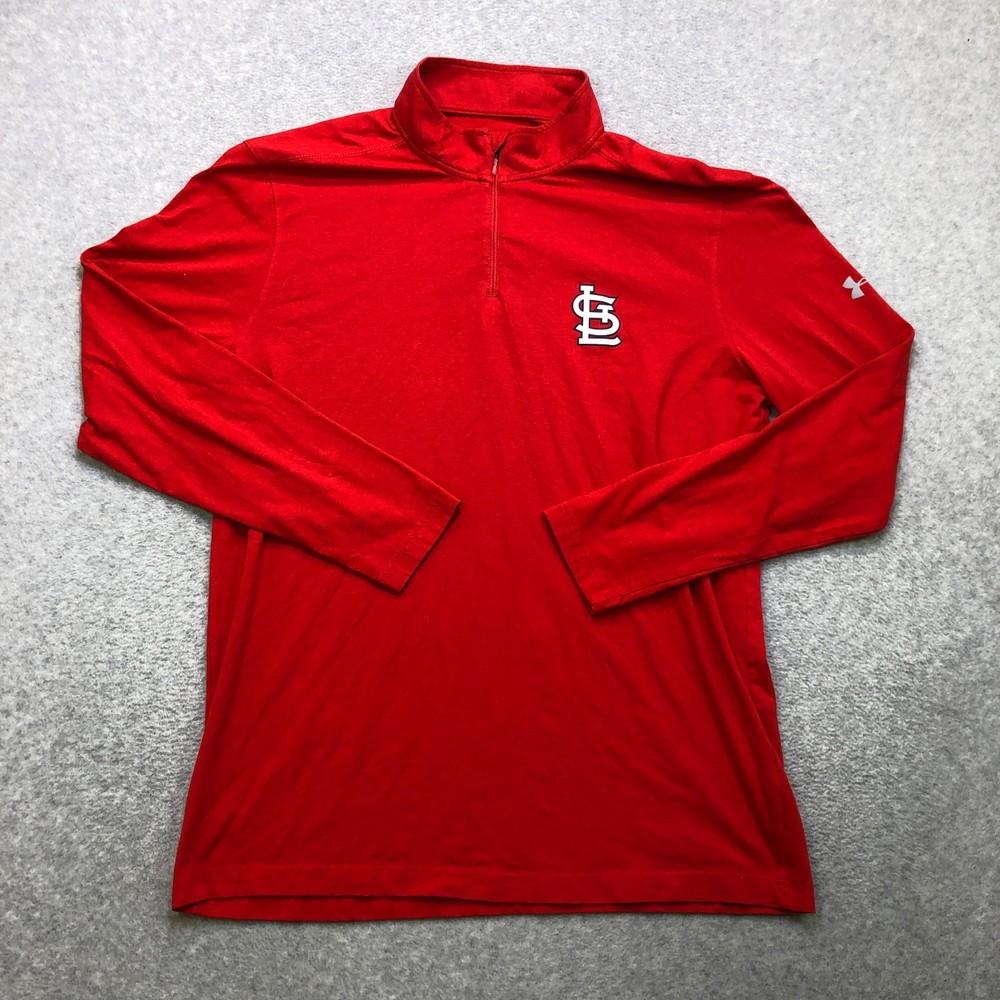 Under Armour Pullover Men's Extra Large Red St. Louis Cardinals Quarter Zip Logo
