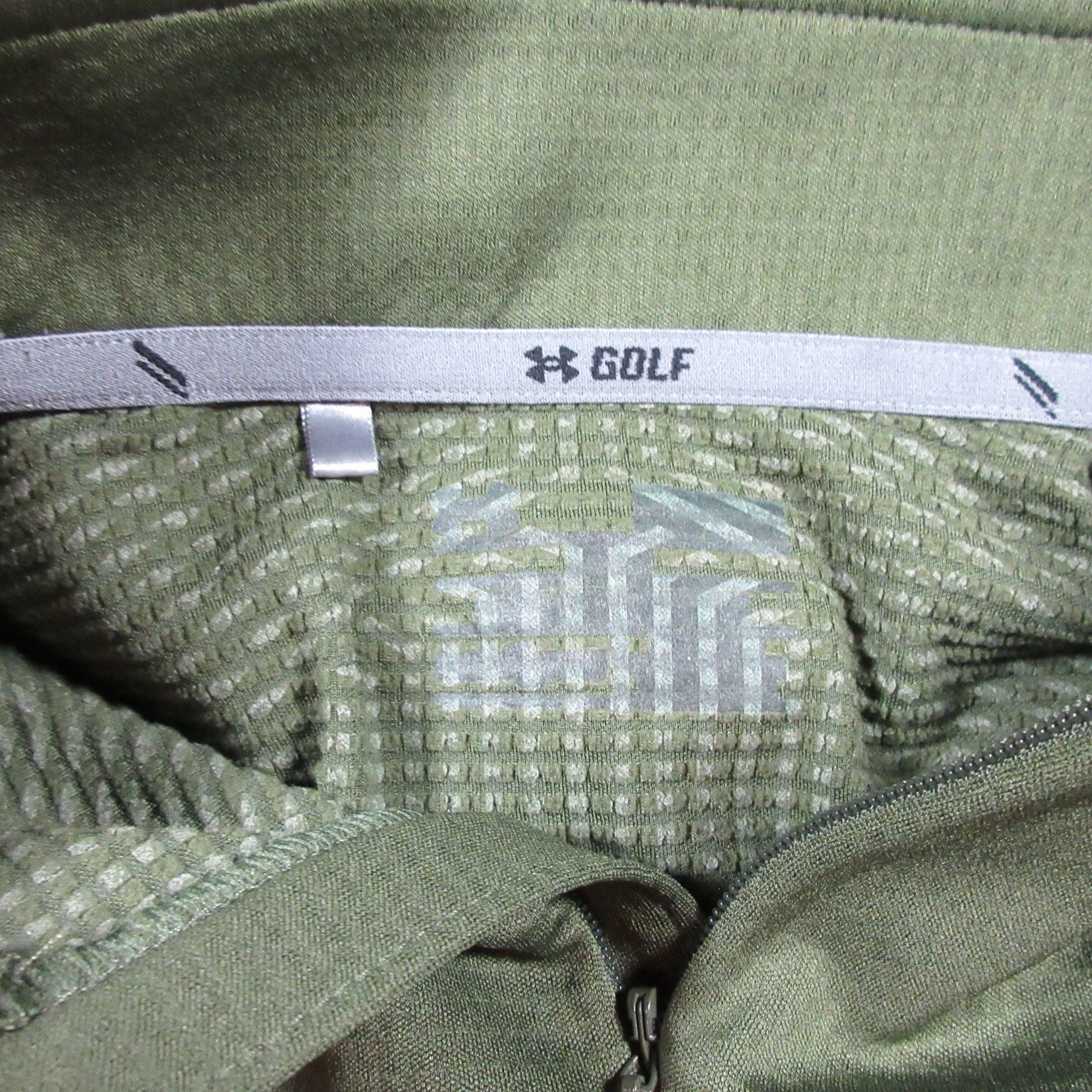Under Armour Golf mens army green ColdGear Infrared Grid mock zip pullover M EUC gallery