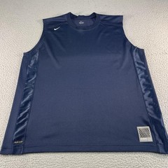 Vintage Nike Tank Top Mens Large Blue Basketball Hoop Tech Dri Fit NBA Training