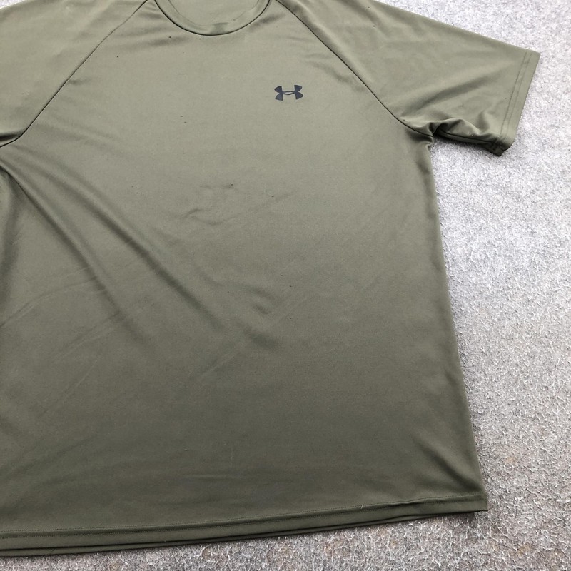 Under Armour Shirt Mens Large Green Loose Fit Short Sleeve Athletic Training Top gallery