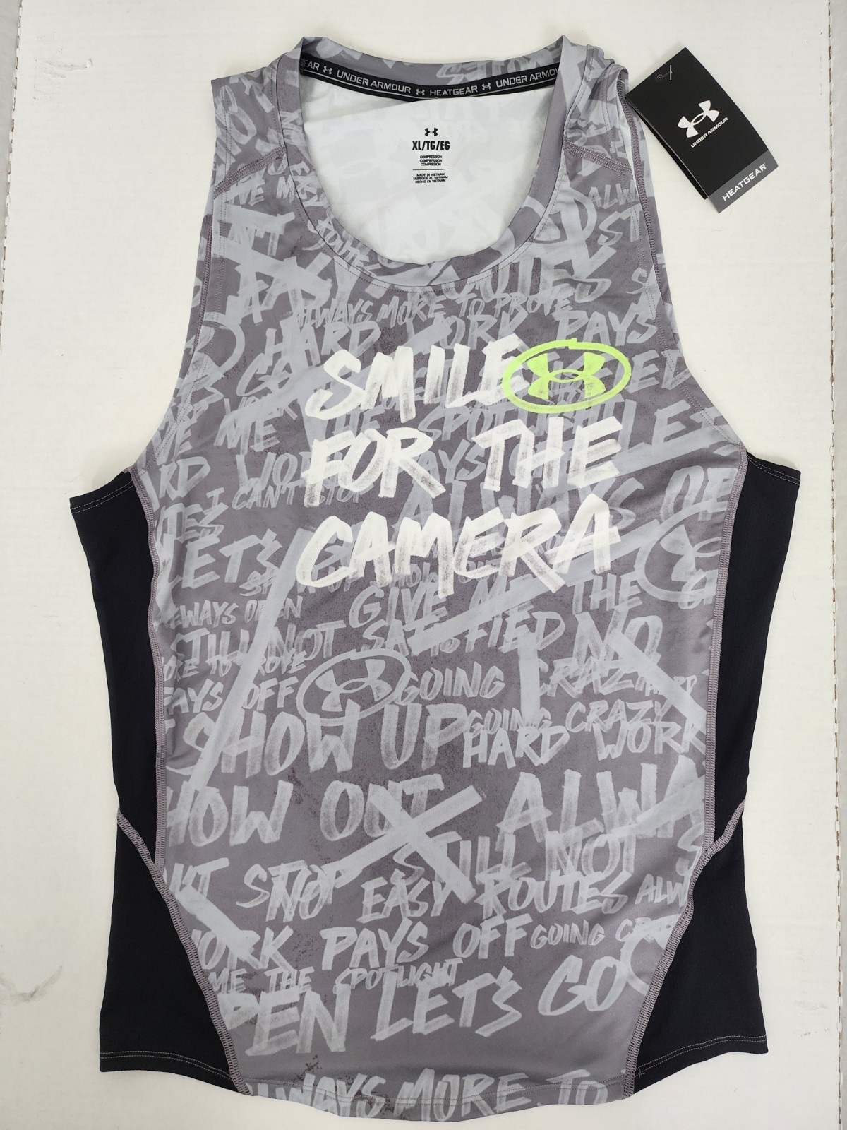 Under Armour Heat Gear Tank Top Men Compression Fit Workout Smile For The Camera gallery