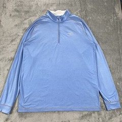 Straight Down 1/4 Zip Long Sleeve Shirt Mens XL Blue Stretch Golf Light Weight