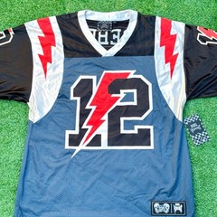 REBEL VENGEANCE 12 Lightning Bolts Blue And Black Jersey