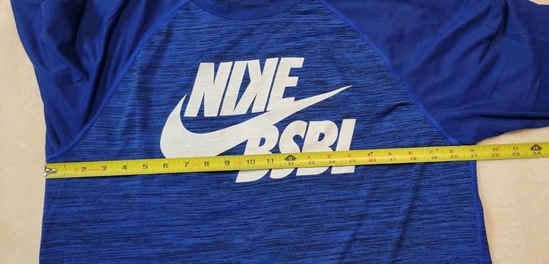 NIKE DRI FIT MENS 3/4 SLEEVE BLUE BSBL SHIRT SIZE LARGE. SEE FULL DESCRIPTION gallery