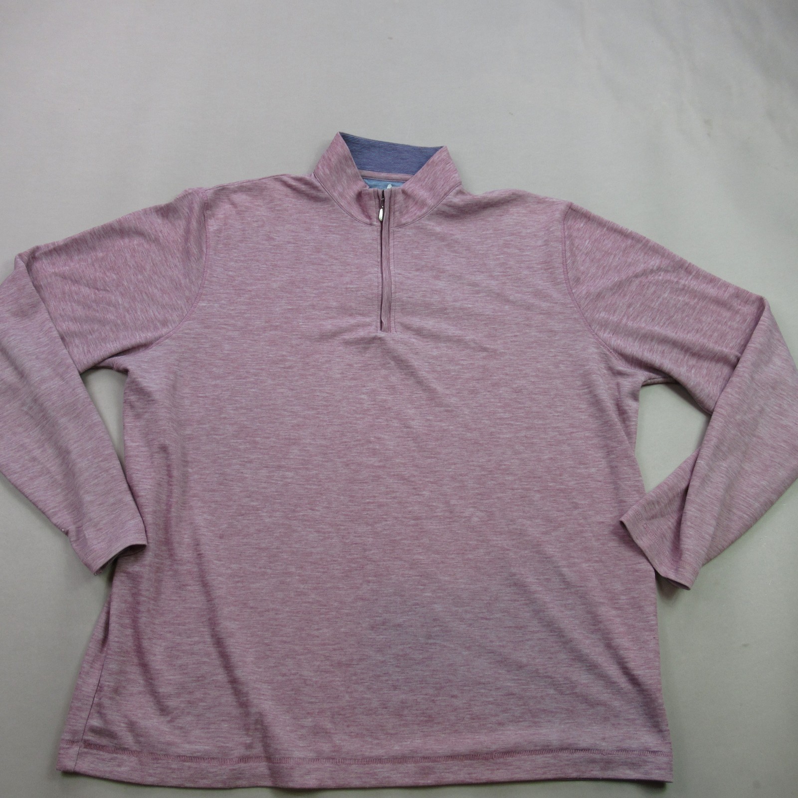 Johnnie-O Men's XL Quarter Zip Activewear Pullover Heathered Red Purple Top gallery