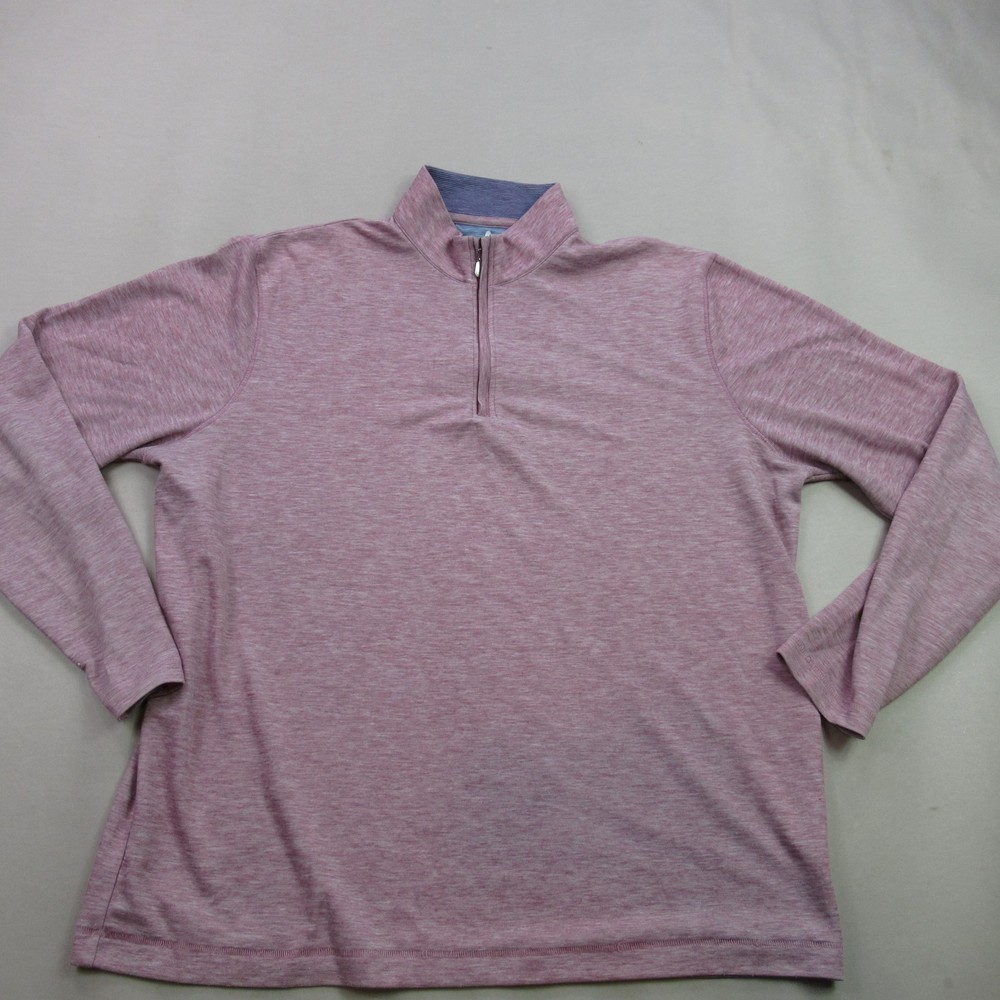 Johnnie-O Men's XL Quarter Zip Activewear Pullover Heathered Red Purple Top
