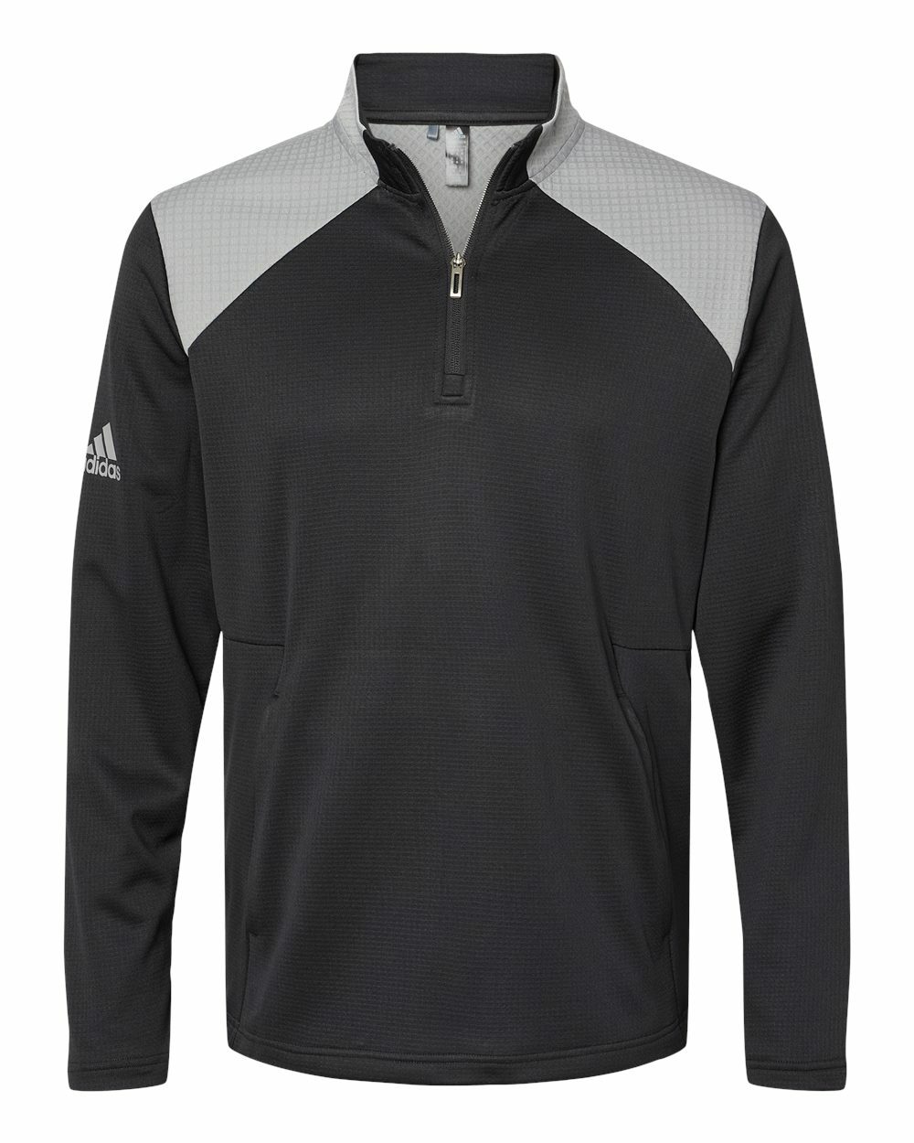 ADIDAS Golf Men's Textured Mixed Media Quarter-Zip Pullover, Athletic Jacket gallery