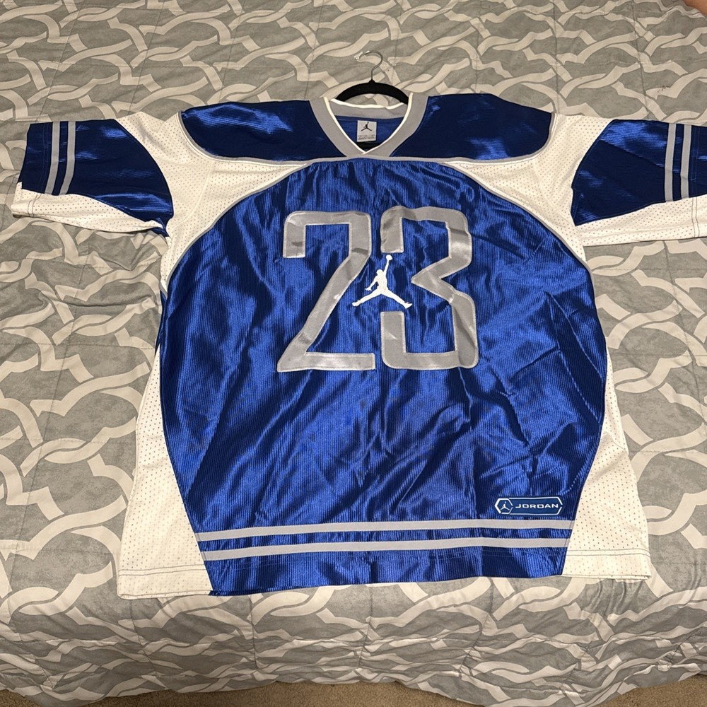 Vintage 2000’s Michael Jordan Brand #23 Royal blue White grey Football Jersey
