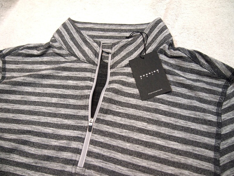 Dunning Golf Coolmax Performance Fabric Striped 1/4 Zip Pullover NWT Small $99 gallery