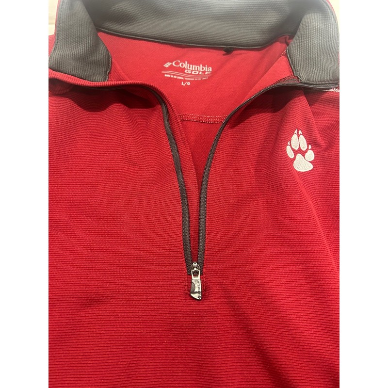 Columbia Golf Mens 1/4 Zip Pullover Long Sleeve Burgundy LW Fleece LG(807) gallery