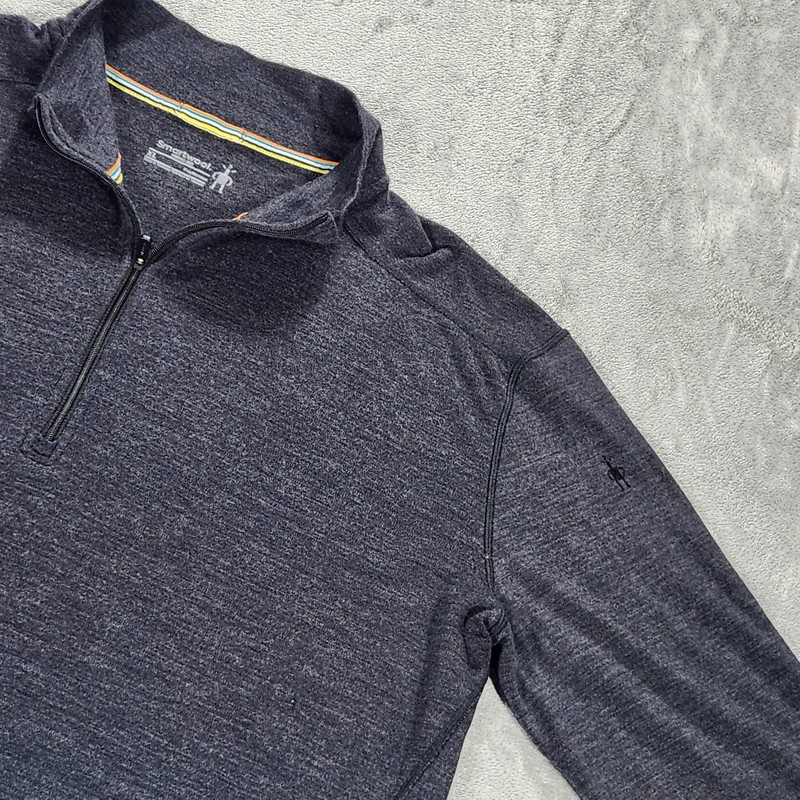 Smartwool Merino 250 Pullover Mens XL Gray 1/4 Zip Wool Base Layer Top gallery