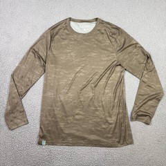 Chubbies Shirt Mens LG Brown Long Sleeve Performance Geometric Crew Lightweight