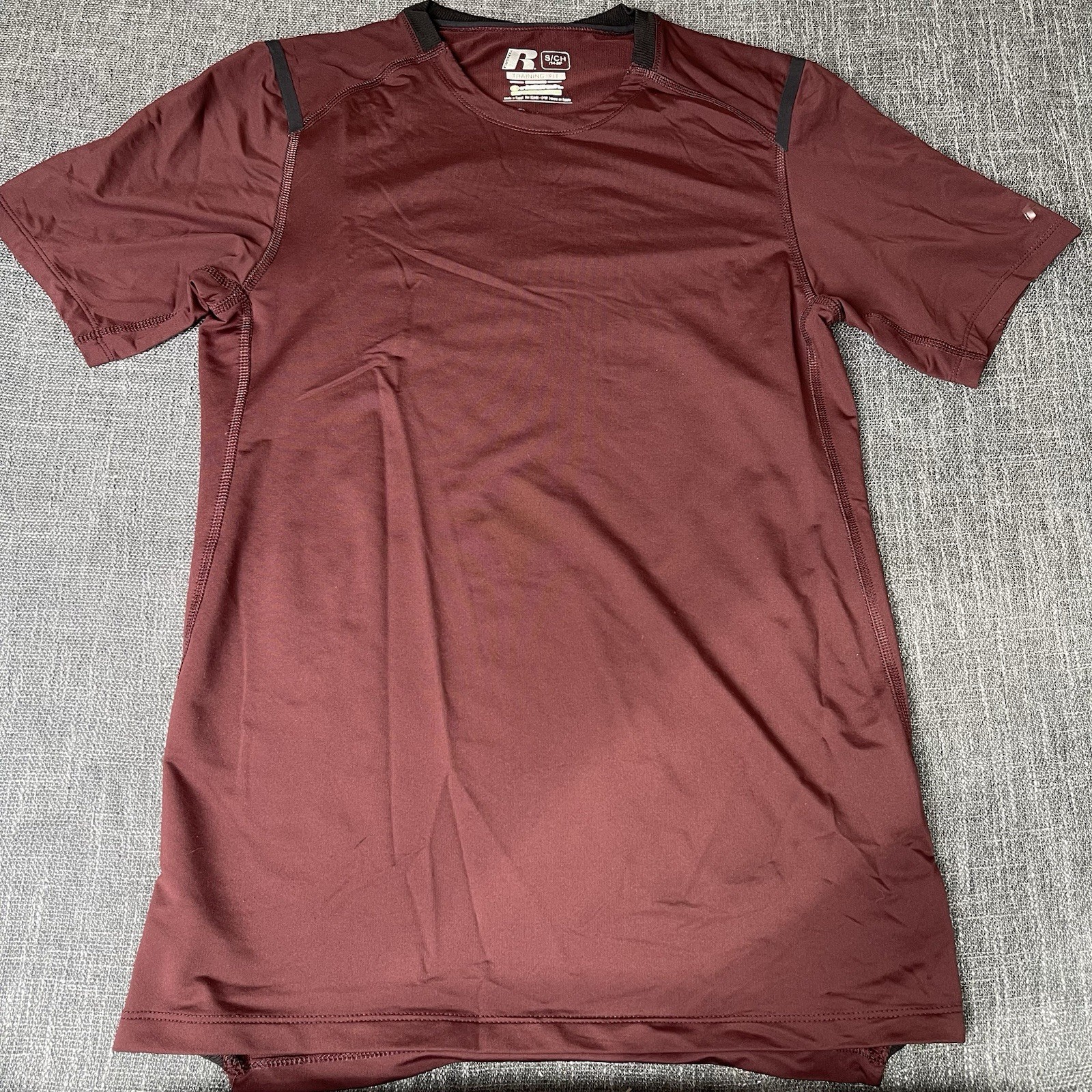 Men’s Russell Dri-Power 360 Active Shirt Burgundy Training Fit Size S gallery