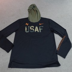 Nike Shirt Medium Black USAF Long Sleeve Hoodie Dri Fit a