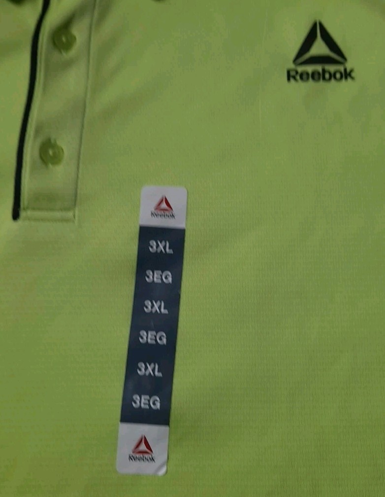 Polo Shirt Reebok Performance Men's 3XL Golf Tennis Classic Fit Neon NWT gallery