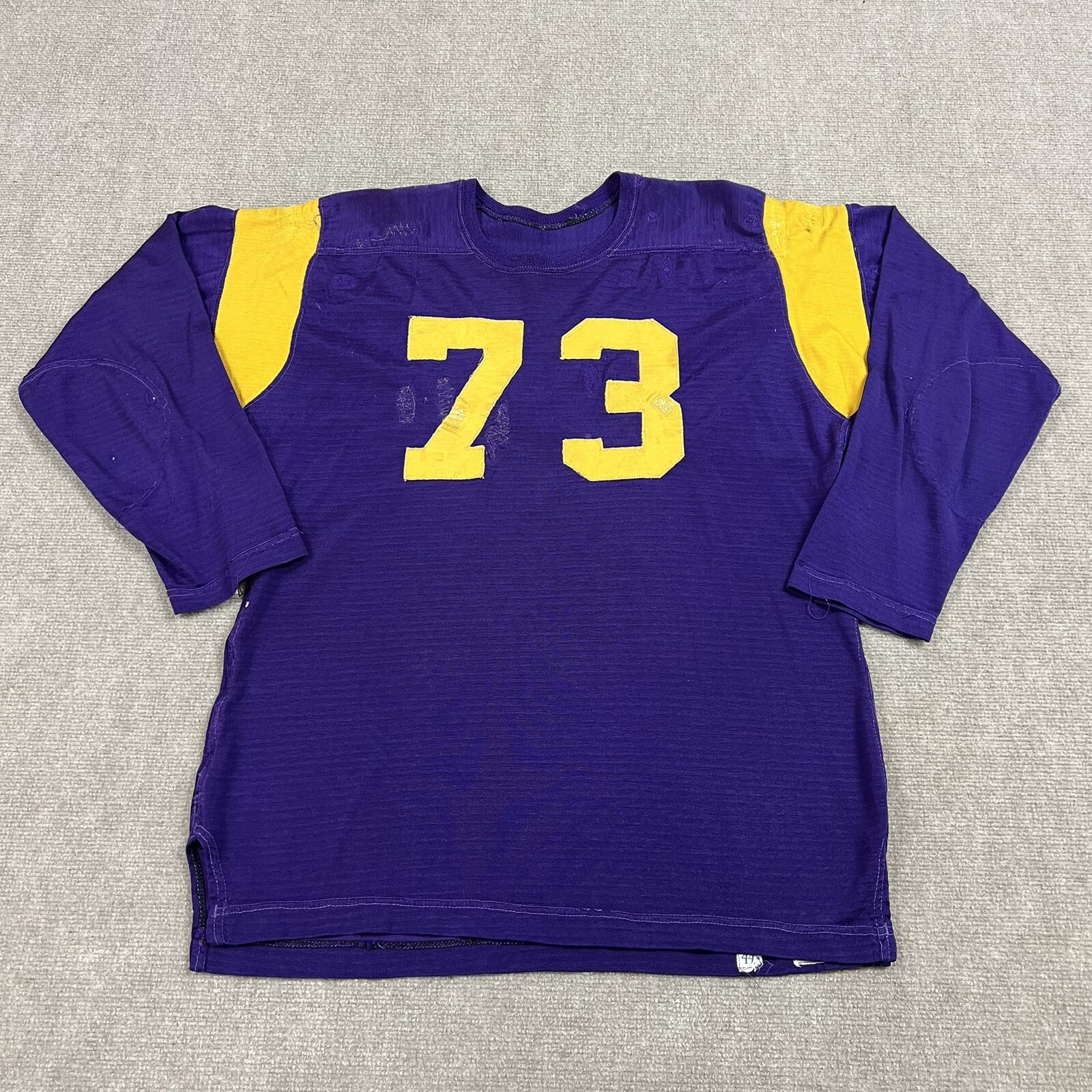 Vintage 50s La Salle Procure Durene Football Jersey Size 44 Original Repairs 40s gallery