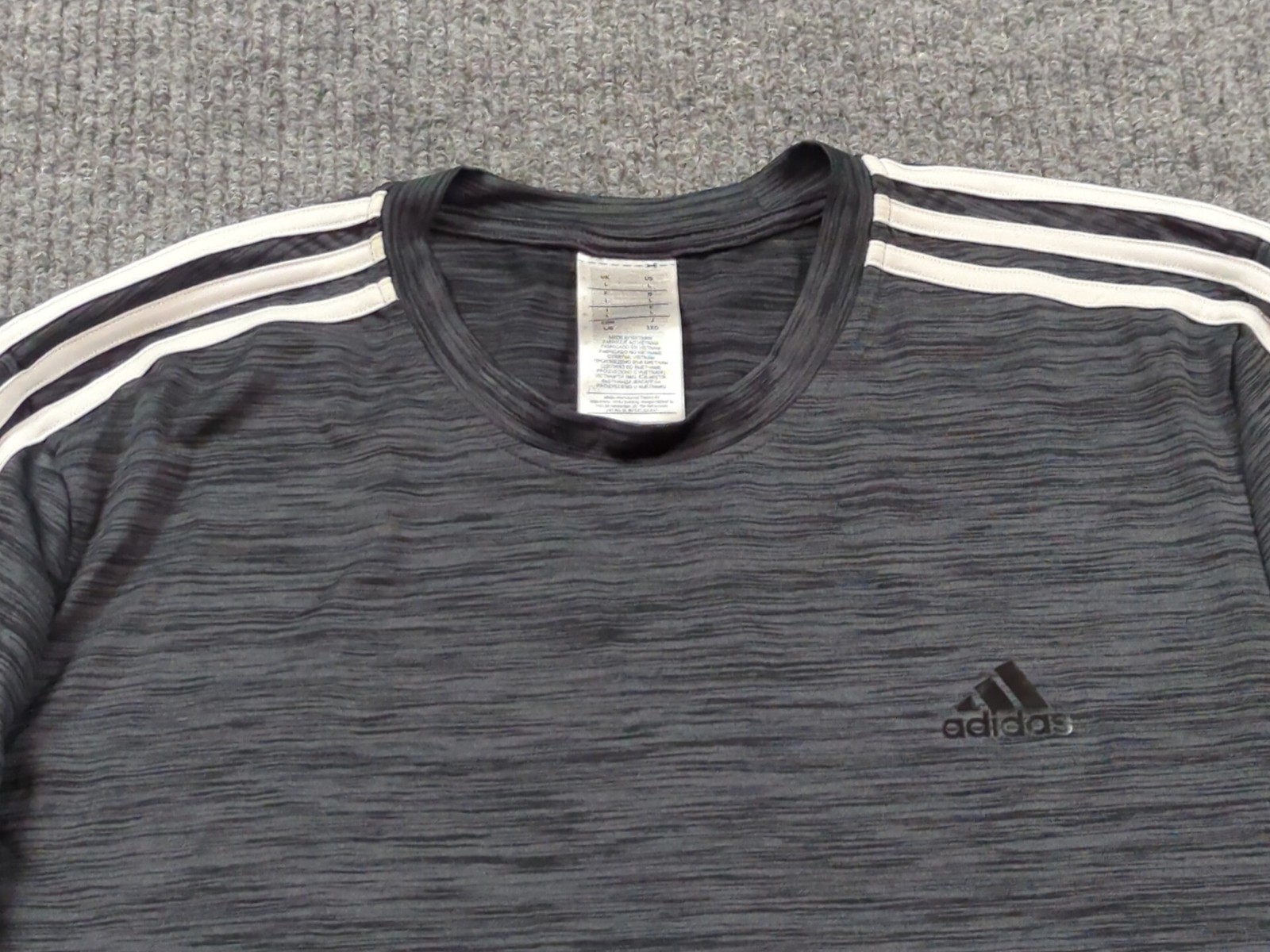 Adidas Shirt Mens Large Gray Short Sleeve T-shirt Run Soccer Short Sleeve gallery