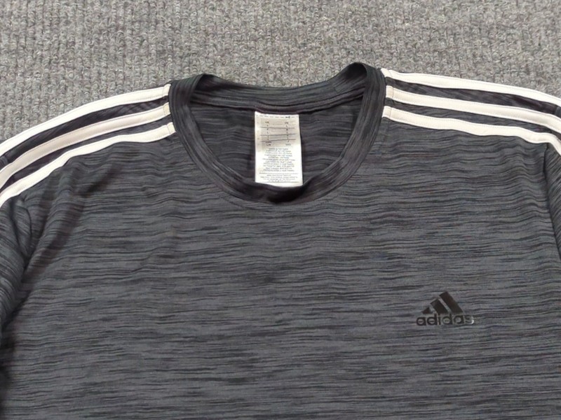 Adidas Shirt Mens Large Gray Short Sleeve T-shirt Run Soccer Short Sleeve gallery
