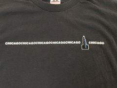 Vintage CITY OF CHICAGO PROMO SHIRT LONG SLEEVE LS T-SHIRT XL NAVY BLUE RARE