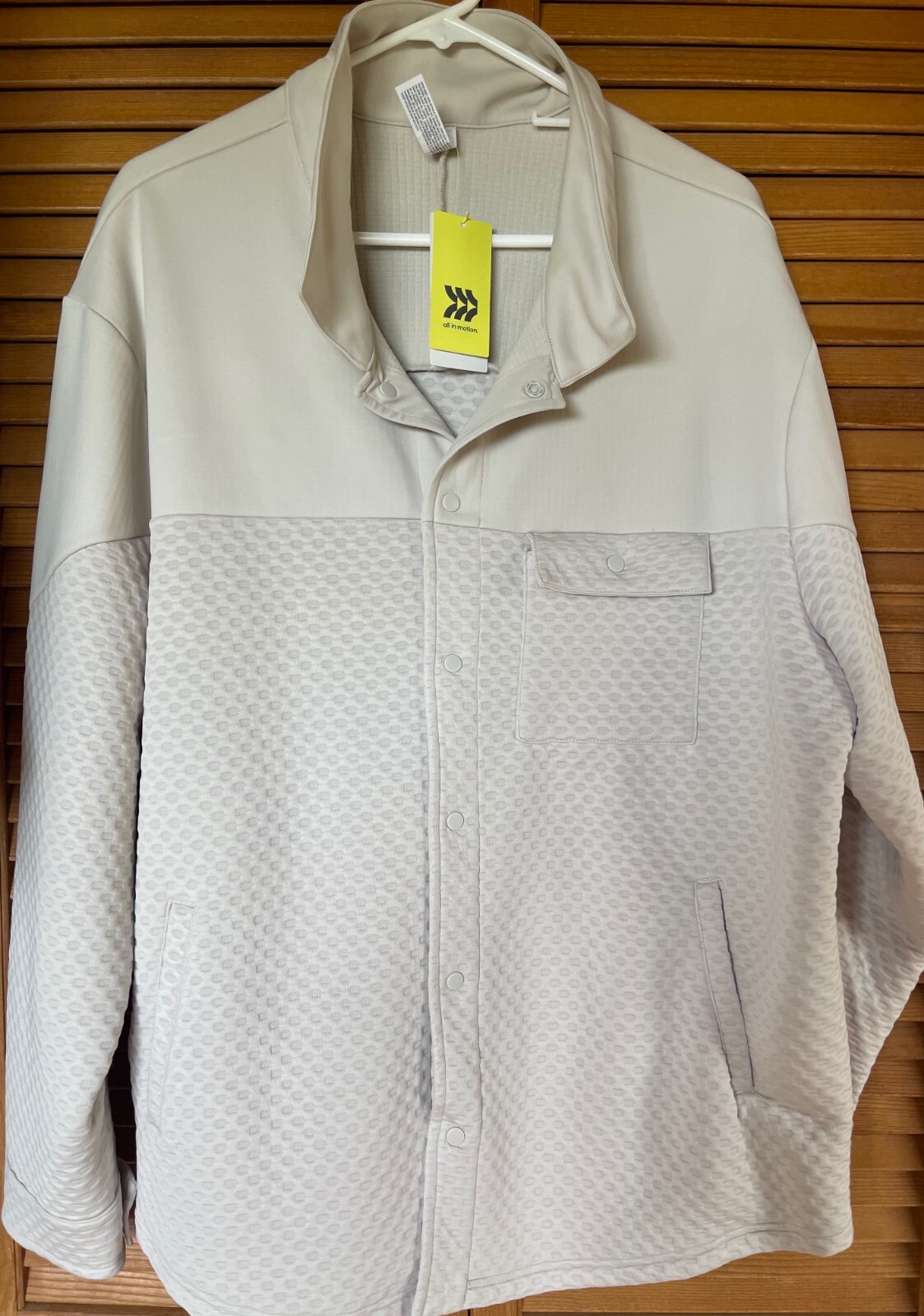 ALL IN MOTION, MEN'S SNAP FRONT, LONG SLEEVES JACKET, XXL, LIGHT GRAY, $38 TAGS gallery