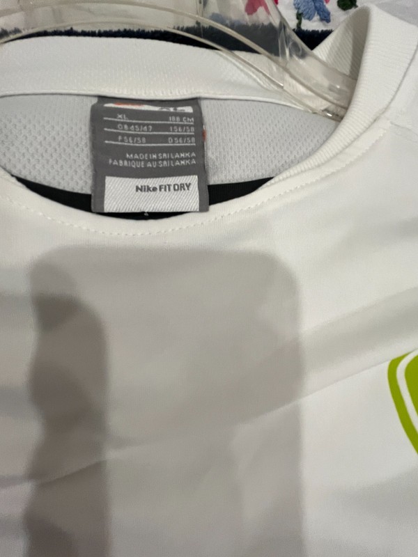 Nike Fit Dry-Dri-Fit Fitness T-Shirt White Size XL RARE DESIGN TIEMPO gallery