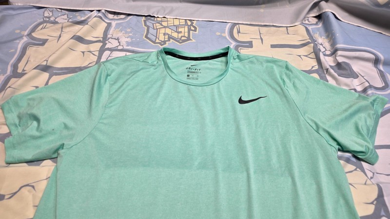 Nike Dri Fit Standard Fit T Shirt Mens XL Mesh Performance Tee Lime Green SWOOSH gallery