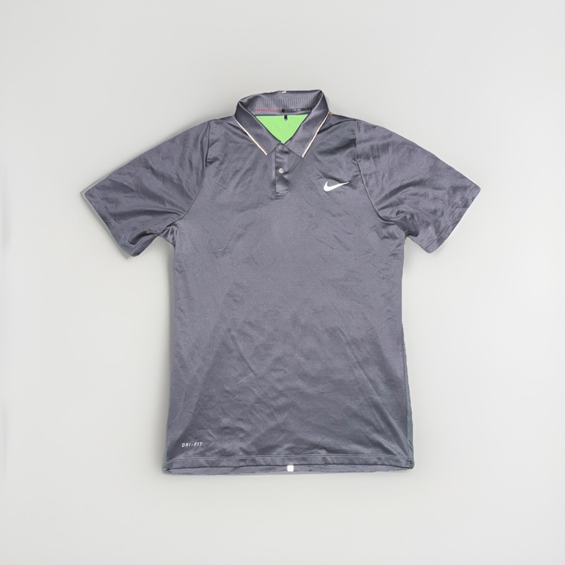 Nike Golf Tiger Woods Collection Polo Gray Shirt Dri-Fit Mens Size Small gallery
