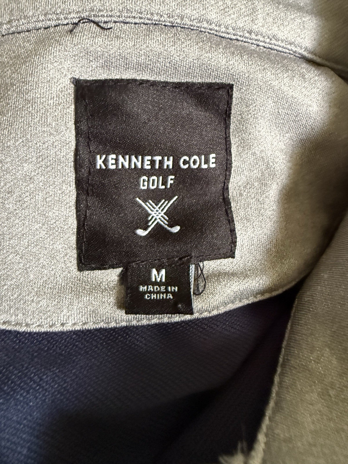 Kenneth Cole Men's Medium Golf Quarter Zip Performance Mock Neck Pullover Blue gallery
