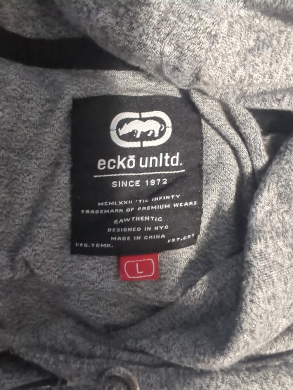 ECKO UNLTD spellout logo Hoodie sweatshirt L Y2K streetwear skater grunge rhino gallery