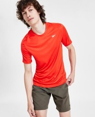 Reebok Men’s Short Sleeve Crewneck Training Tech T-Shirt Logo Orange M