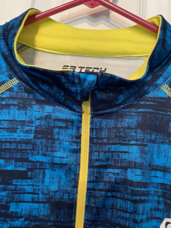SB Tech Cool Play Mens Long Sleeve Shirt Size XL Blue And Yellow Great Preowned gallery