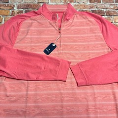 Johnnie-O Mens MEDIUM “Bert” 1/4 Zip Golf Striped Pullover Long Sleeve $128