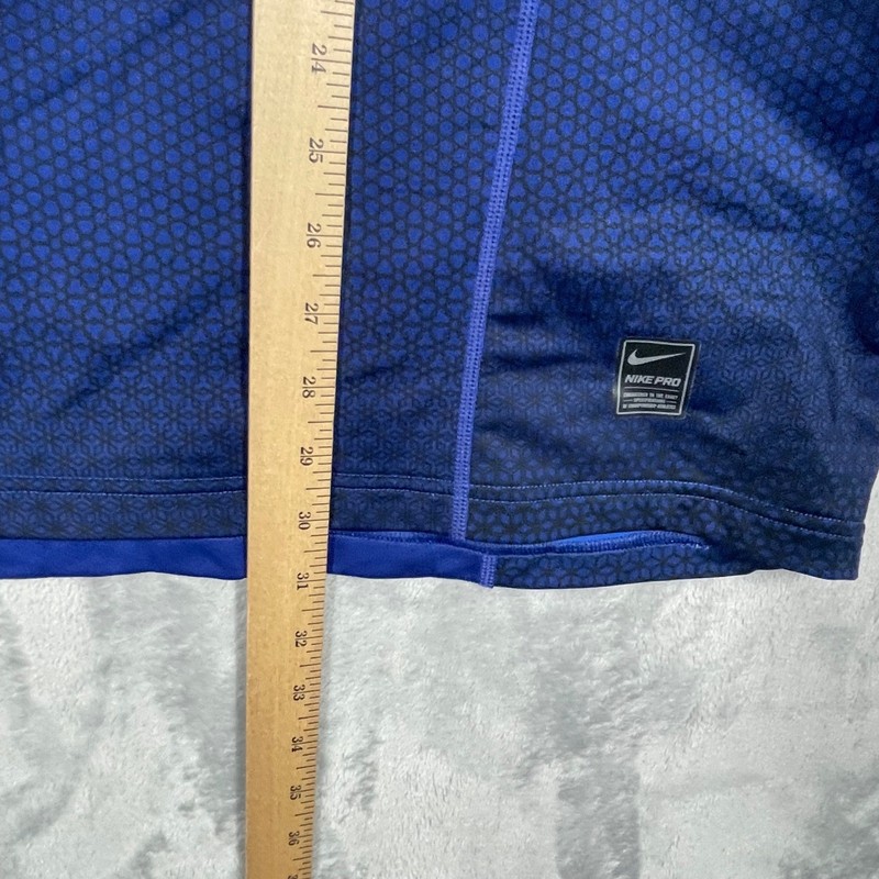 Nike Pro Hyperwarm Mens XL Blue Honeycomb Long Sleeve Compression Training Top gallery