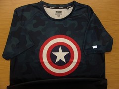 Marvel Comics Captain America Active Performance Training T-Shirt Mens L ~NEW~
