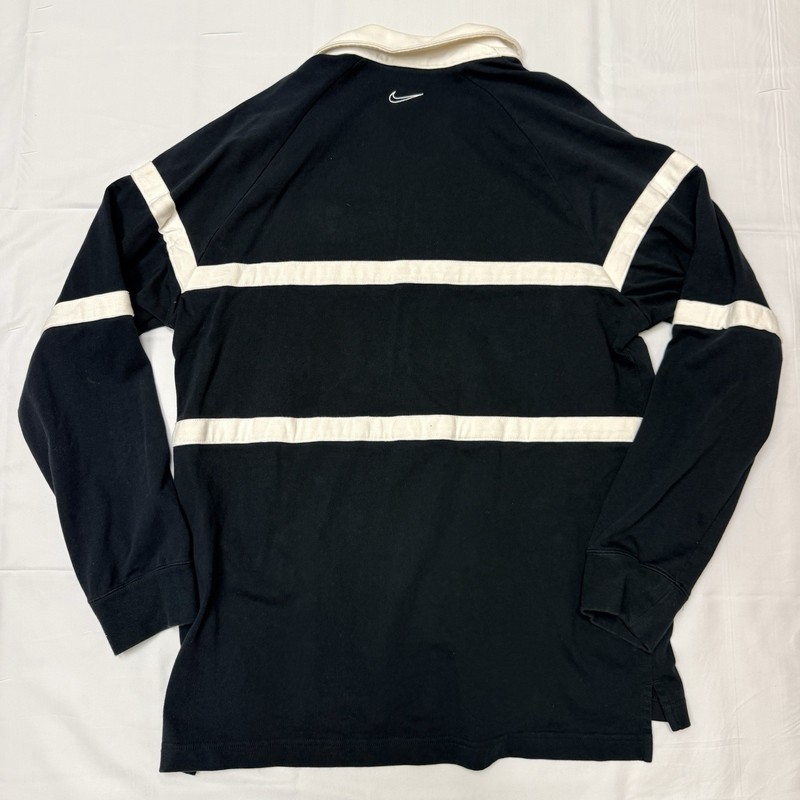 Nike Sportswear Swoosh Long Sleeve Black Rugby Shirt Men's Size Large gallery