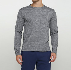 NIKE DRI FIT PACER RUNNING LONG SLEEVE CREW TOP IRON GREY BV4753-068 MEN 2XL
