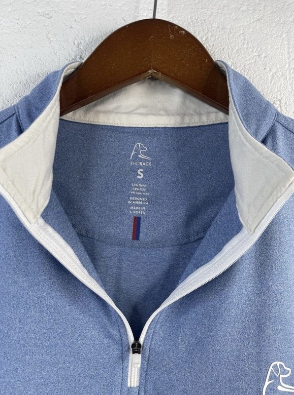 Rhoback Performance Q-Zip Pullover Mens Small Blue Heather Golf Long Sleeve gallery