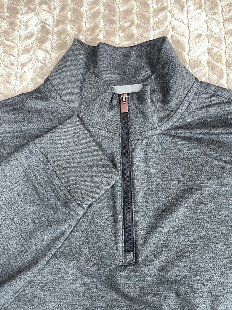 Van Heusen Men’s Quarter Zip Pullover Sweatshirt Gray Medium Performance Fit