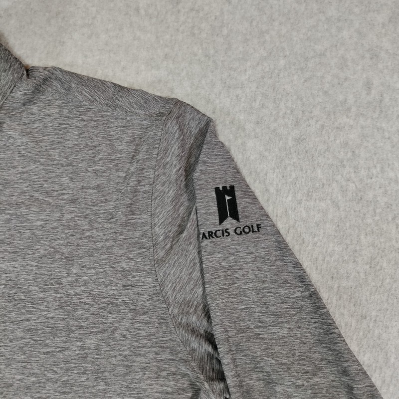 Straight Down Mens L Gray 1/4 Zip Pullover Arcis Golf Logo Stretch Performance gallery
