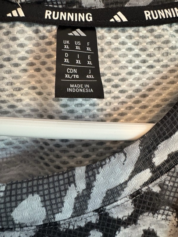 Adidas Running Gray & Black Climacool Short sleeve (OTR E AOP Tee). Mens Xl. NWT gallery