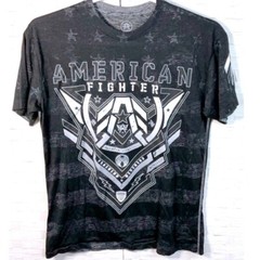 American Fighter Mens Size Large Black Grey T Shirt UFC MMA Training Athletic
