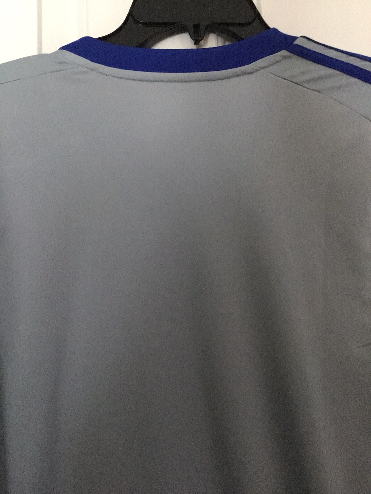 Adidas Original Clima 365 3 Stripe Short Sleeve Shirt Gray/Blue Men 2XL gallery