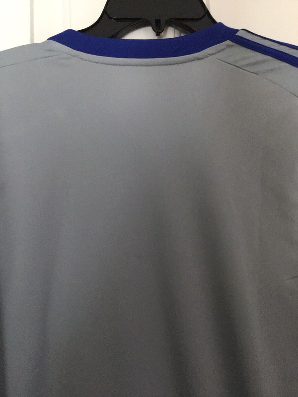 Adidas Original Clima 365 3 Stripe Short Sleeve Shirt Gray/Blue Men 2XL gallery