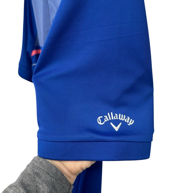 Callaway Swing Tech Blue Striped Golf Polo Shirt Medium gallery