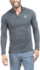 New Men’s Spyder Active Performance 1/4 Zip Gray Pullover Large 4 Way Stretch