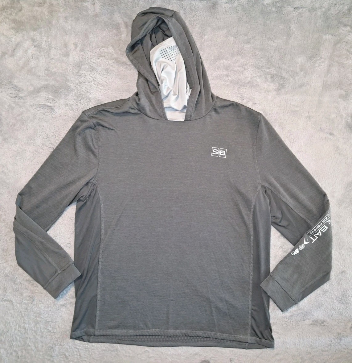 Silver Bait Performance Fishing Long Sleeve Hooded Gaiter Neck Shirt Mens XL gallery