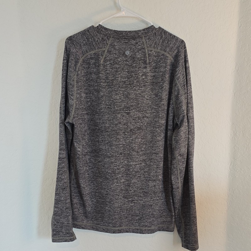 lululemon Men’s Heather Gray Long Sleeve Henley Athletic Fit Stretch L gallery