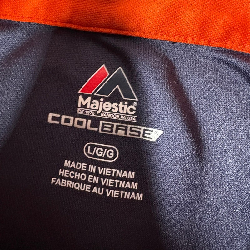 Majestic Chicago Bears Quarter Zip Mens Large Navy Blue Cool Base Pullover gallery