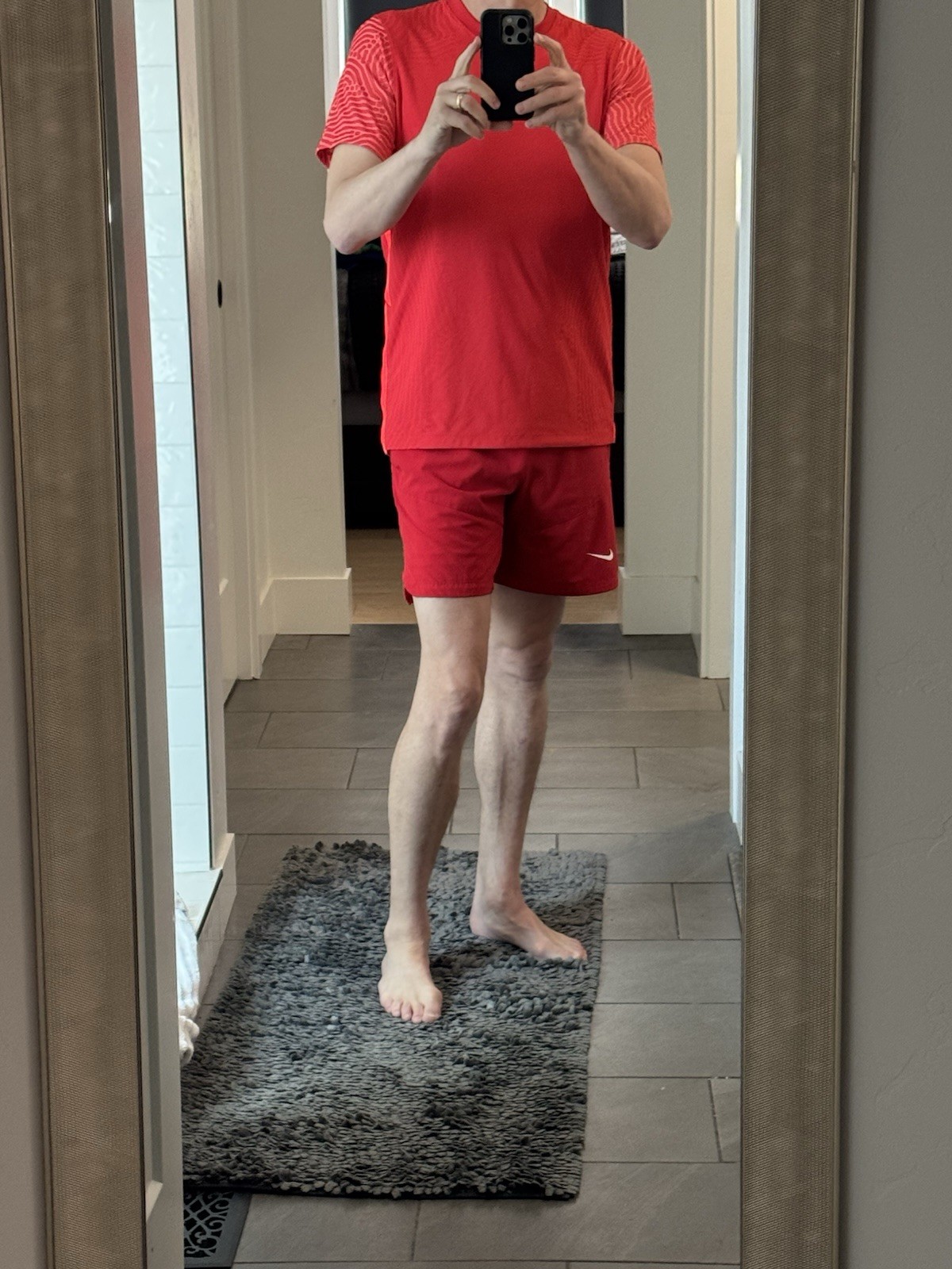 Red Nike Large Top And Medium Bottom. gallery